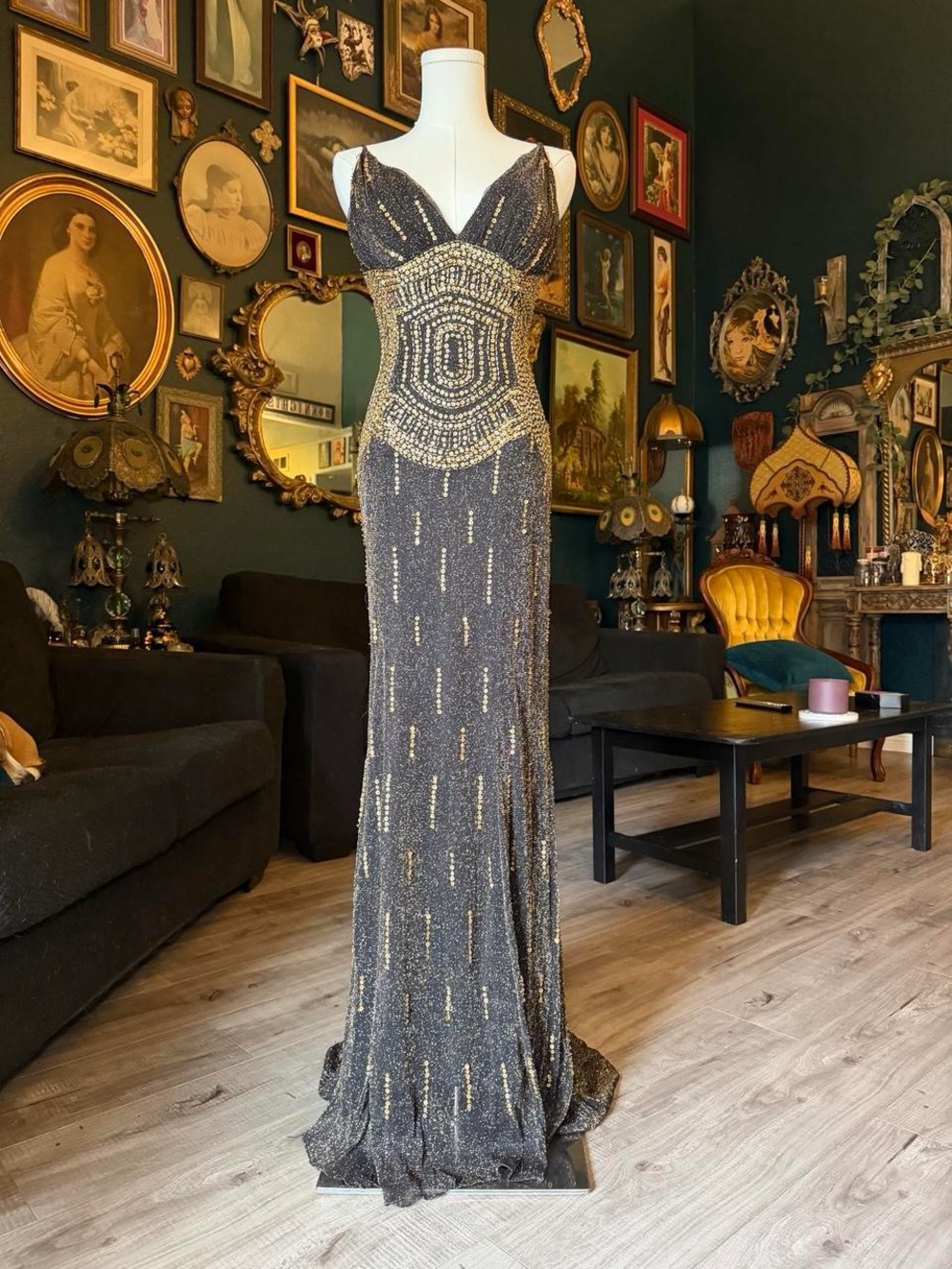 Y2K Cache Beaded Sequin Maxi Gown - Picture 8 of 10